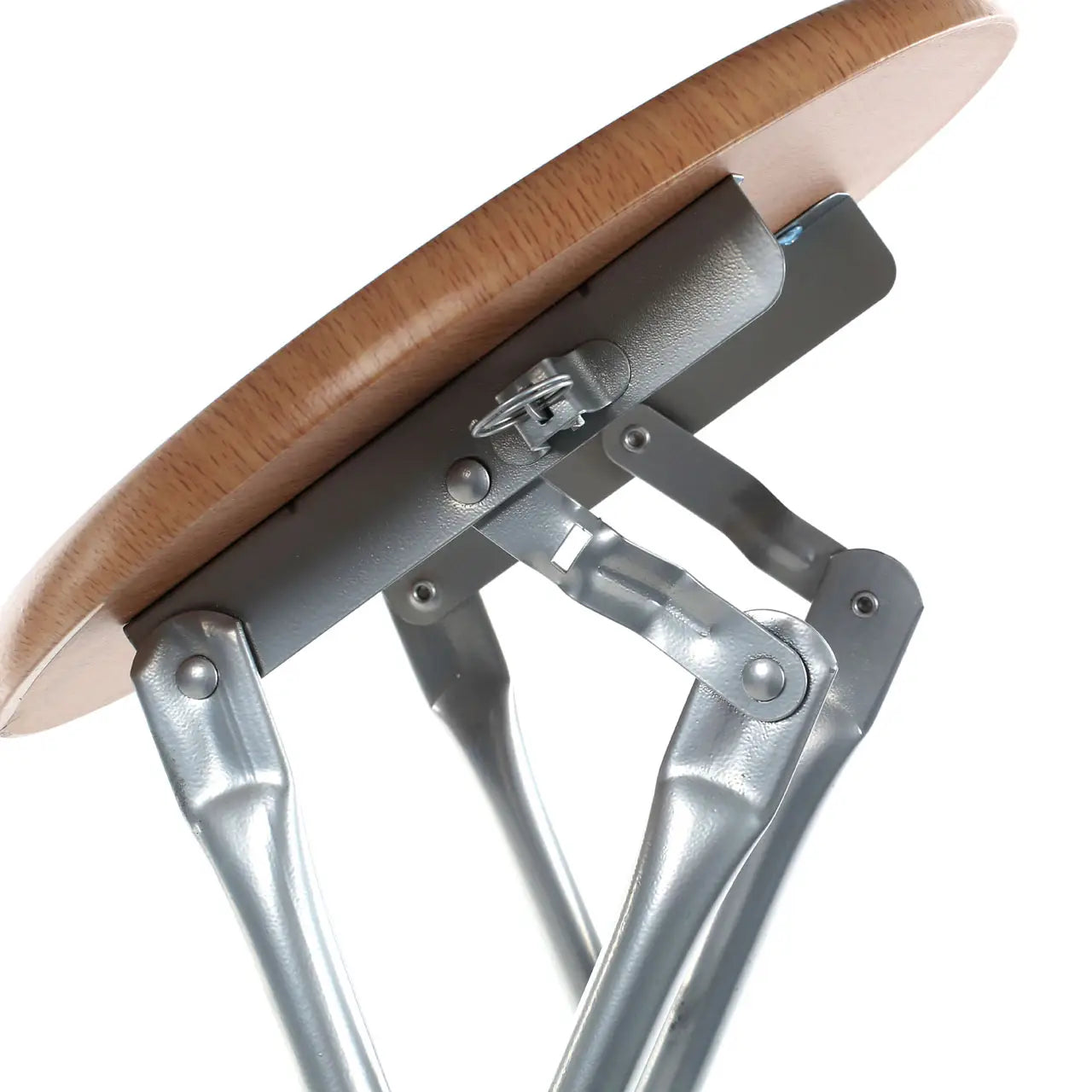 Fold Away Stool with Wood Veneer Seat