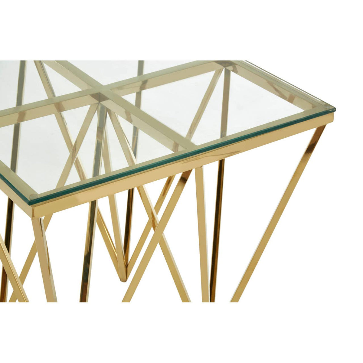 Aurora Glass and Gold Side Table