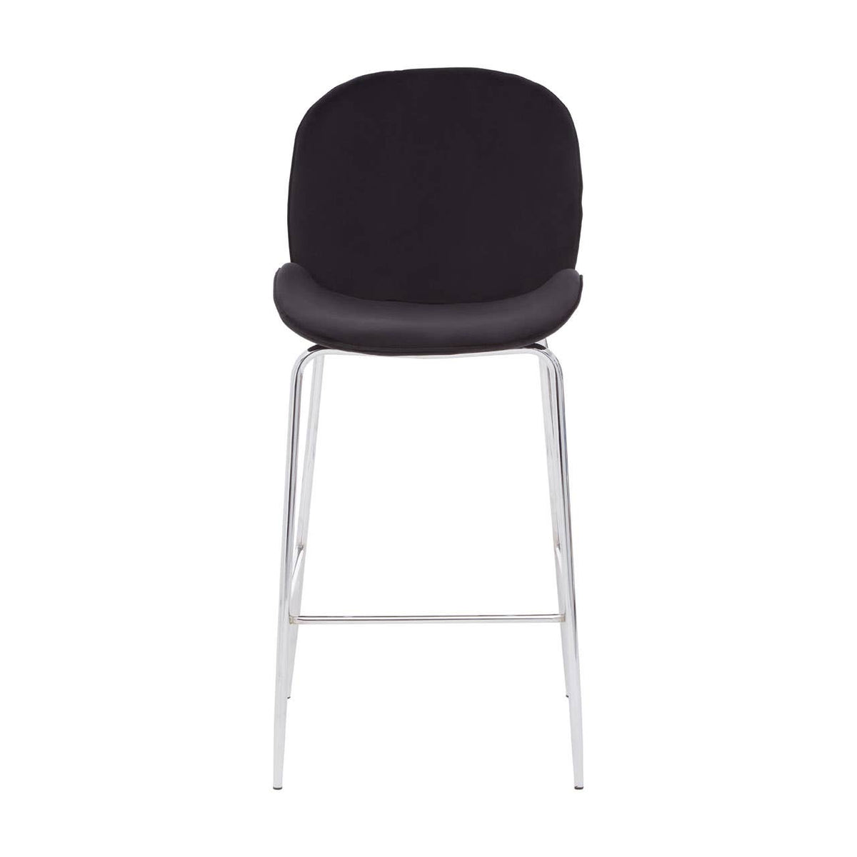 Devon Black Velvet Bar Chair with Chrome Frame