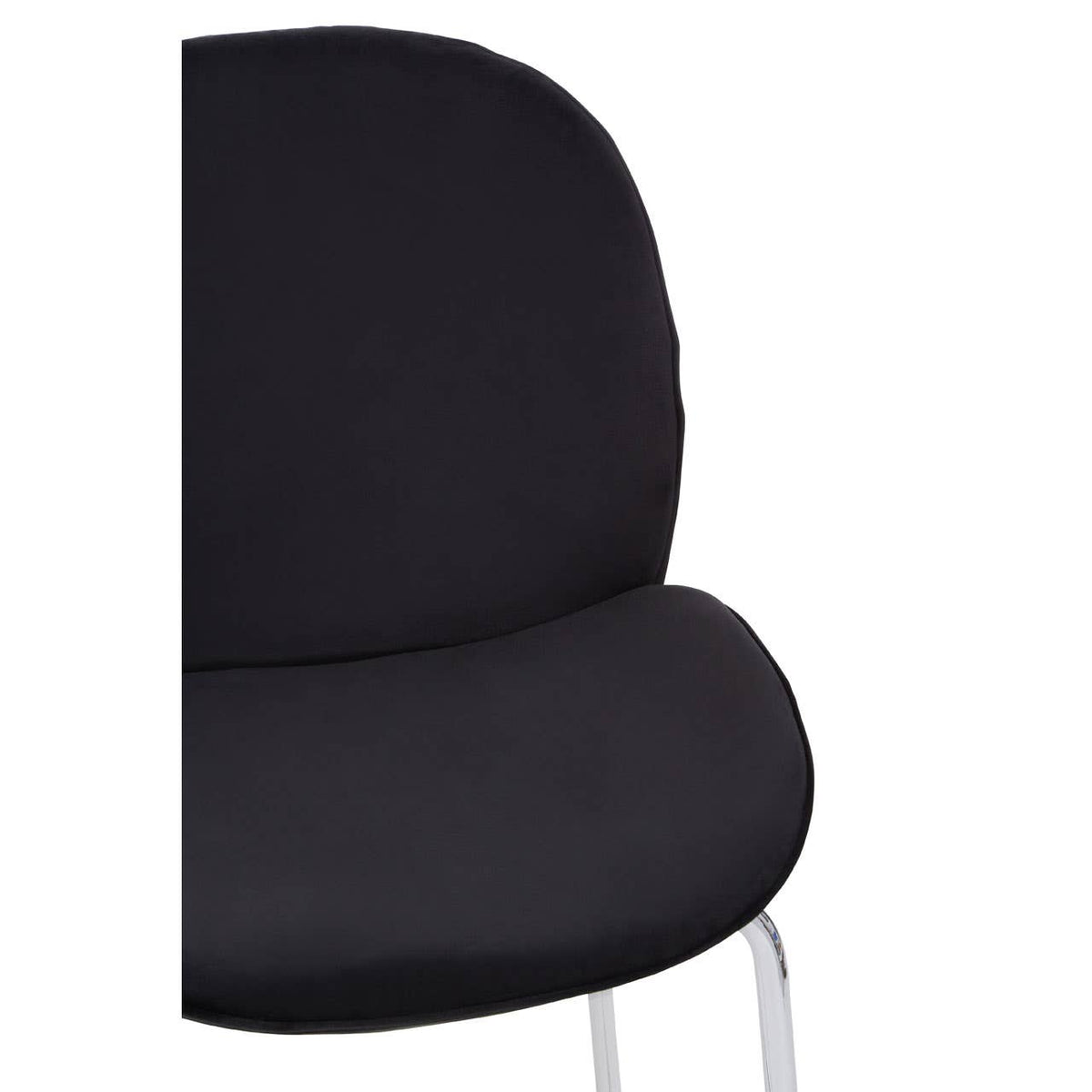 Devon Black Velvet Bar Chair with Chrome Frame