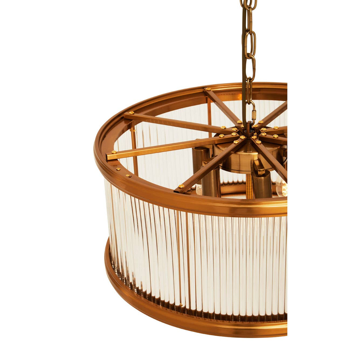 Vienna Bronze 6 Bulb Glass Pendant Light
