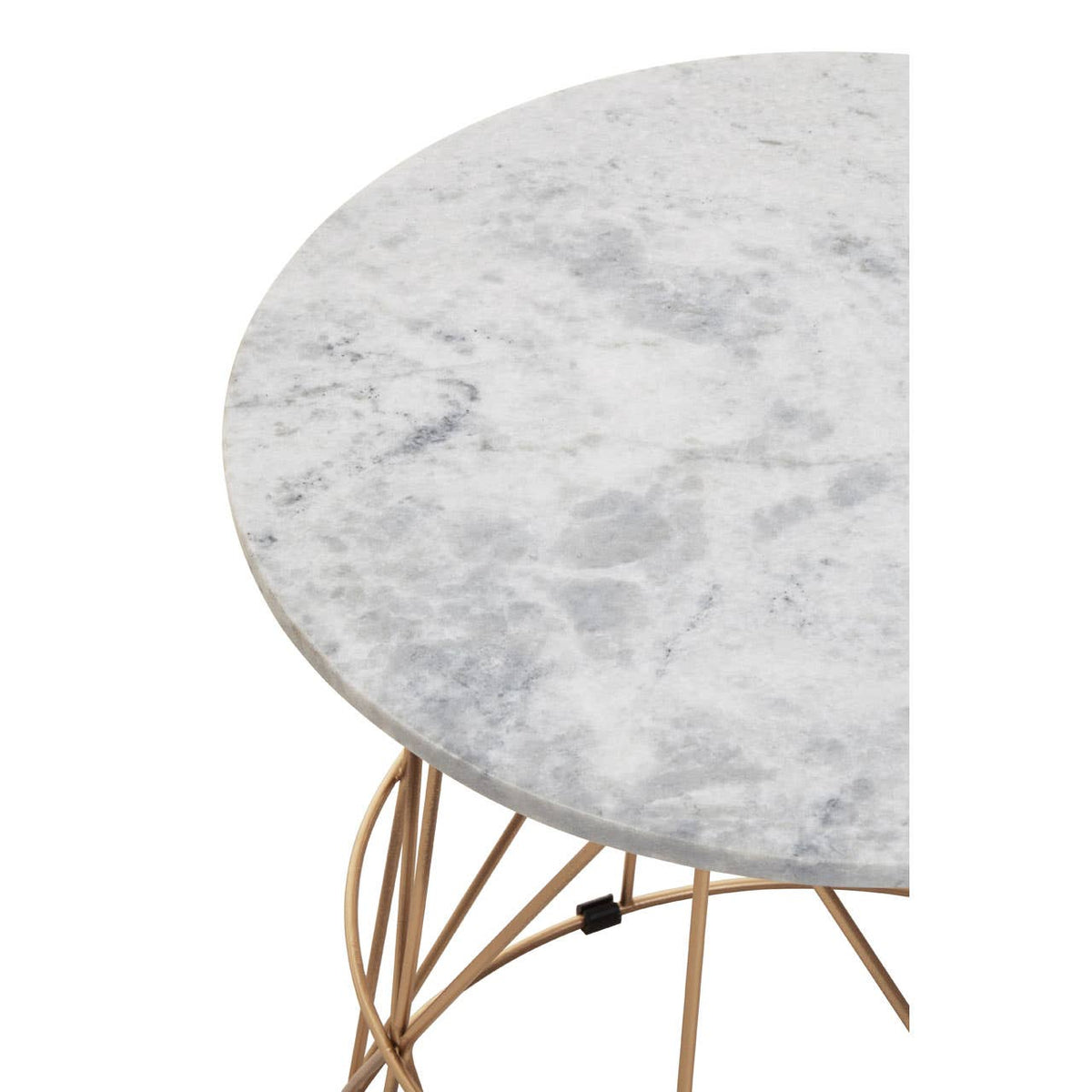 Whitby White Marble Round Side Table