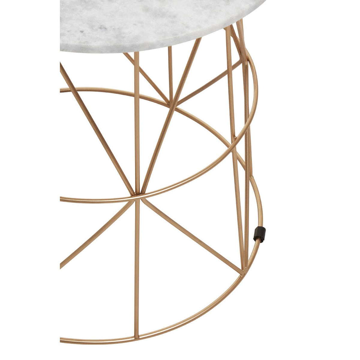 Whitby White Marble Round Side Table