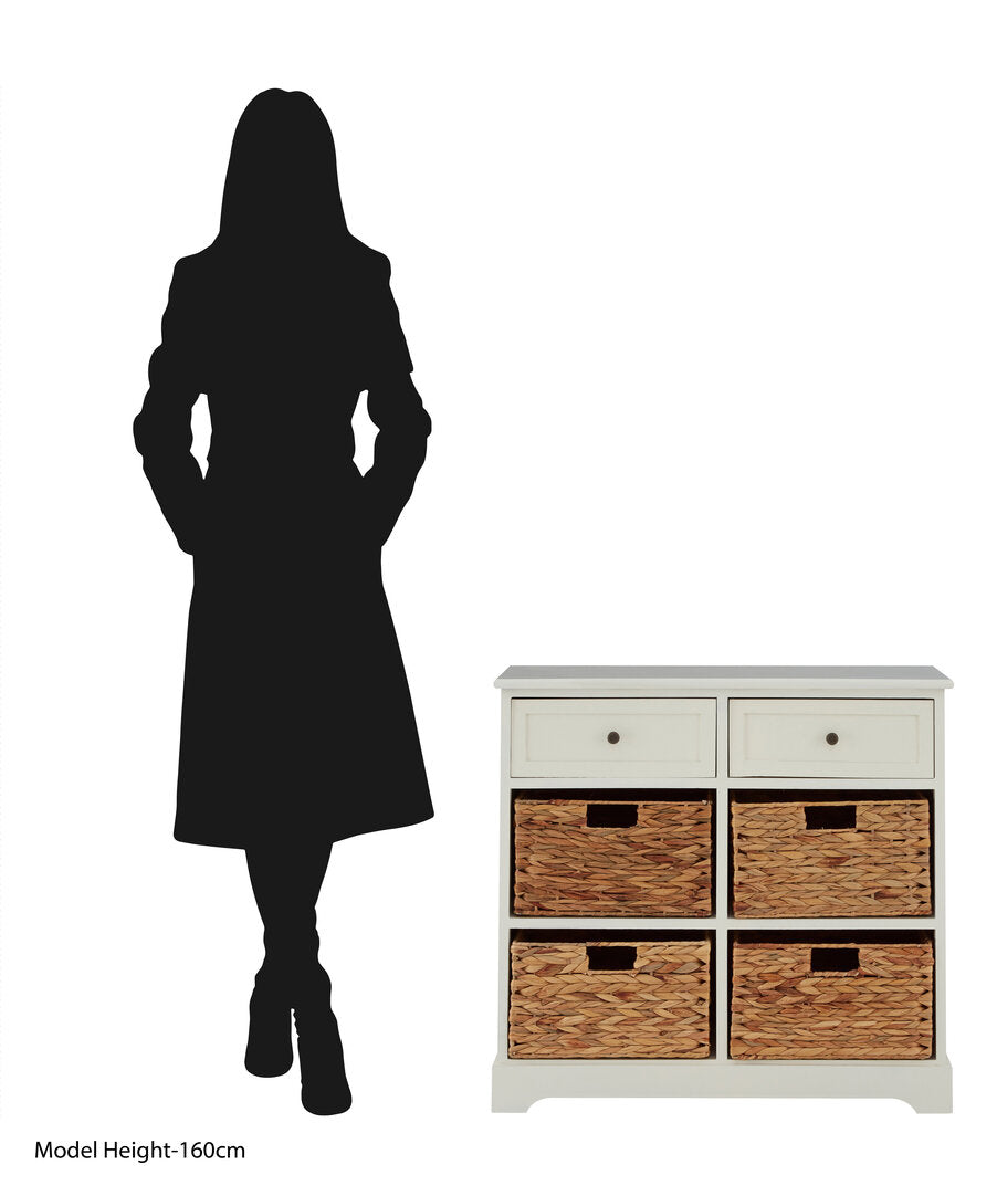 Chelsea Ivory 2 Drawer 4 Baskets Cabinet