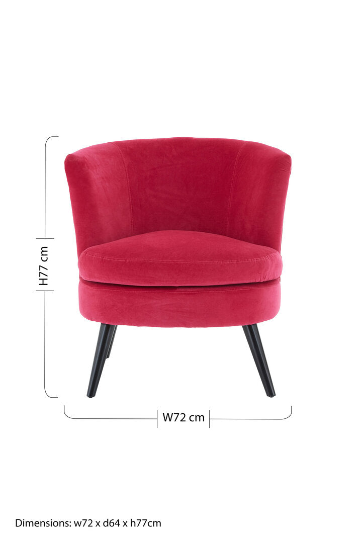 Florence Pink Velvet Round Accent Chair