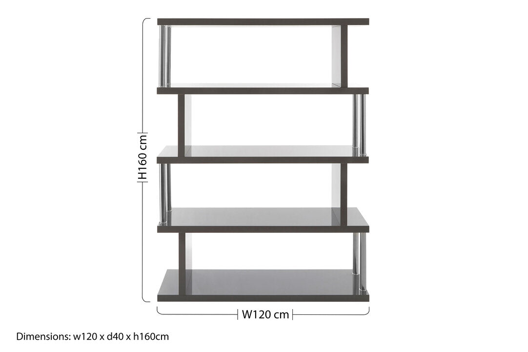 Amalfi 4 Tier Grey Gloss Shelf Unit