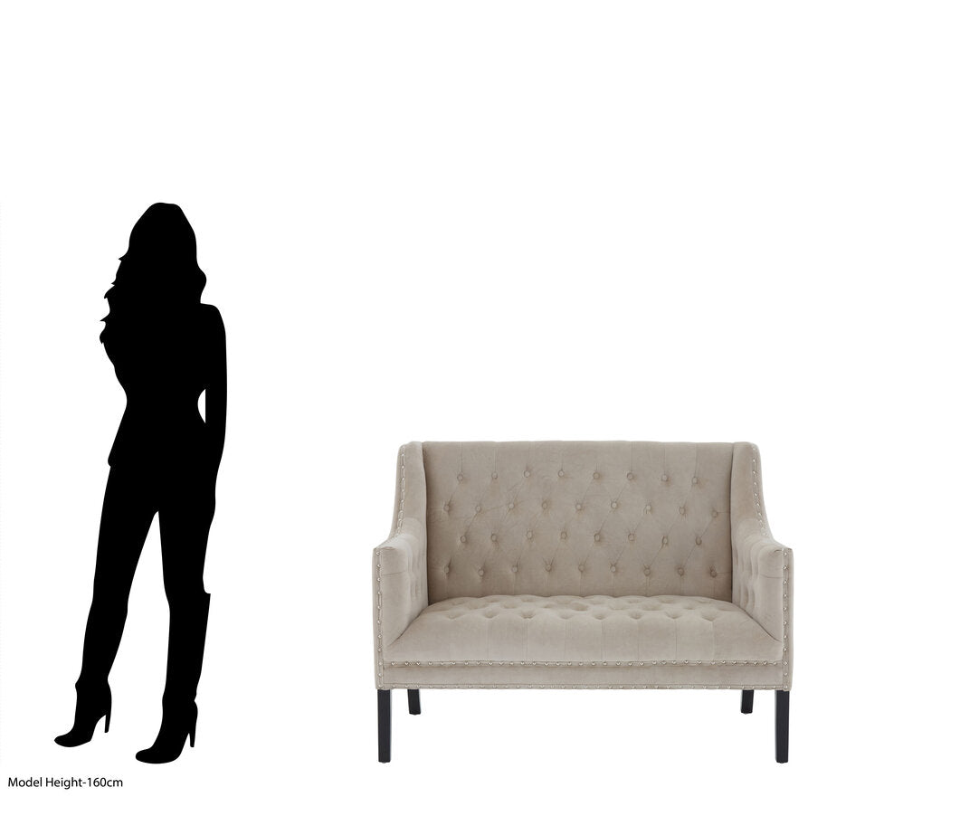 Monaco Park Camel Velvet 2 Seat Sofa