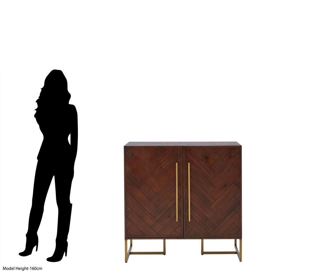 Como Acacia Wood Effect Drinks Cabinet