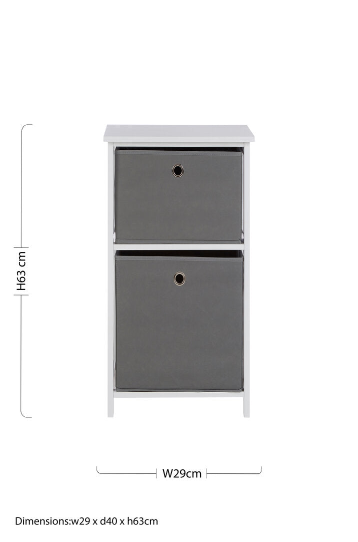Savannah 2 Grey Fabric Drawers Cabinet