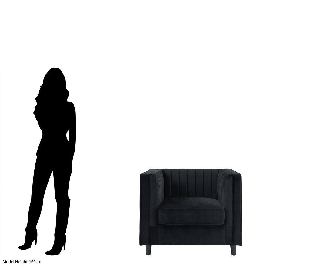 Hudson Black Velvet Chair