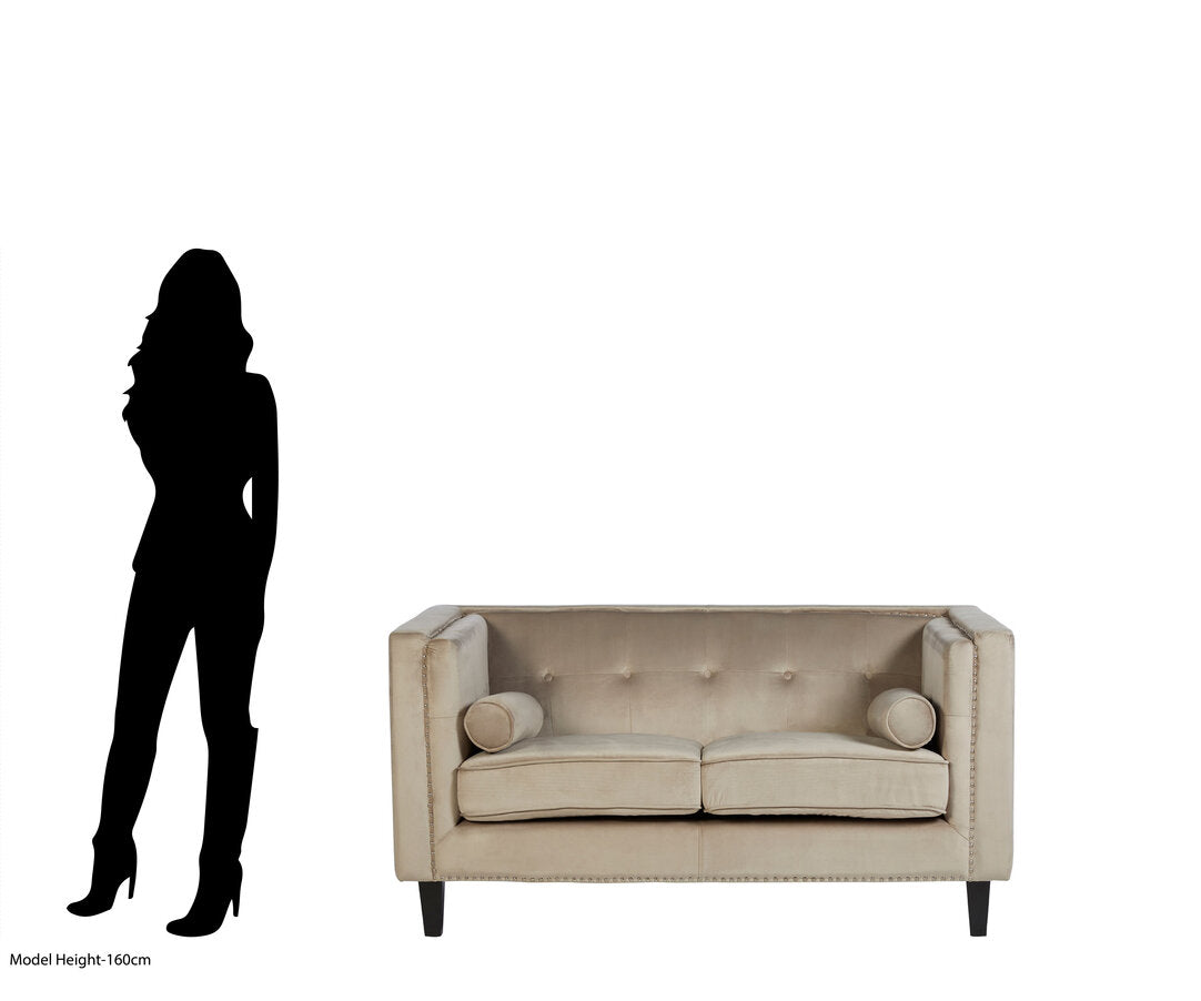 Soho Two Seater Mink Velvet Sofa