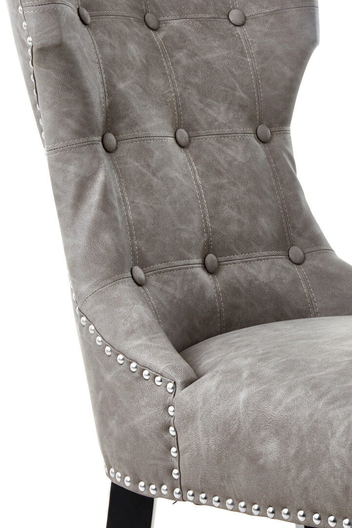 Balmoral Grey Leather Effect Dining Chair
