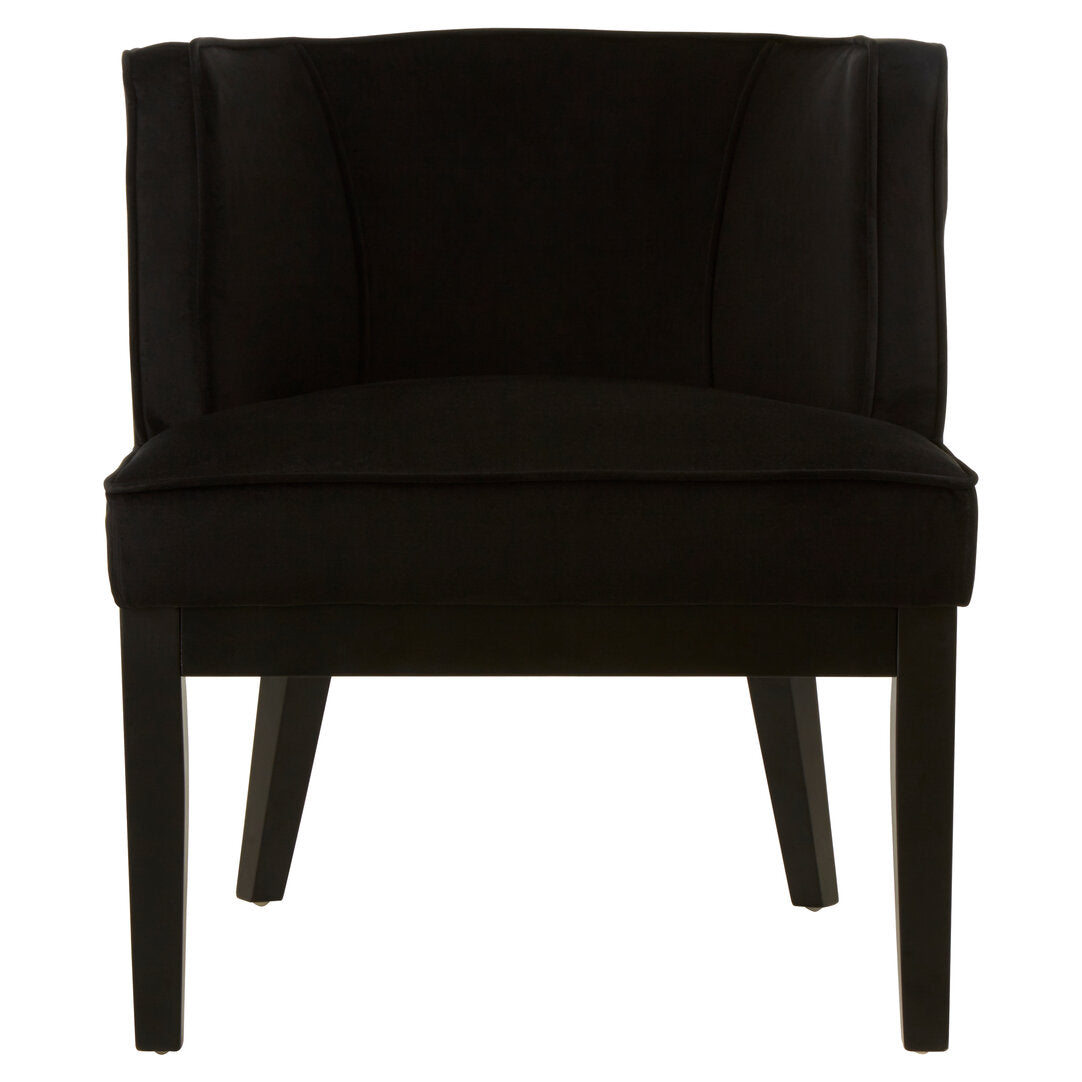 Balmoral Black Velvet Curved Back Chair