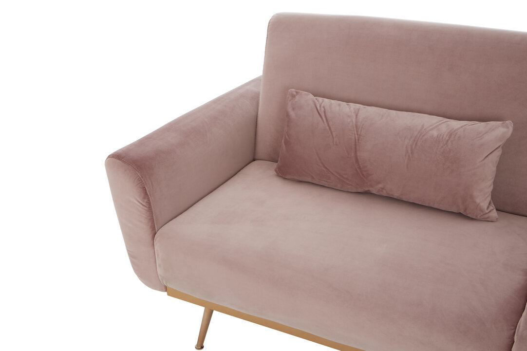 York Pink Velvet Sofa Bed