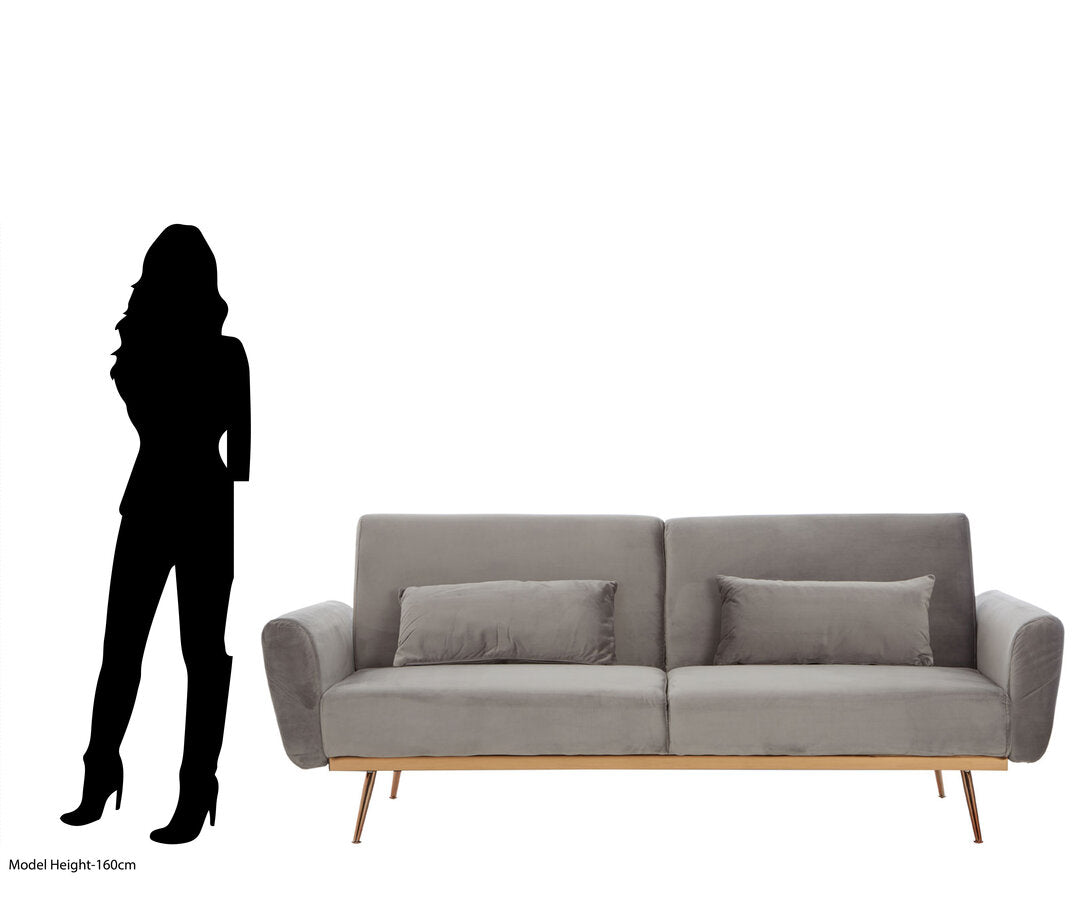 York Grey Velvet Sofa Bed