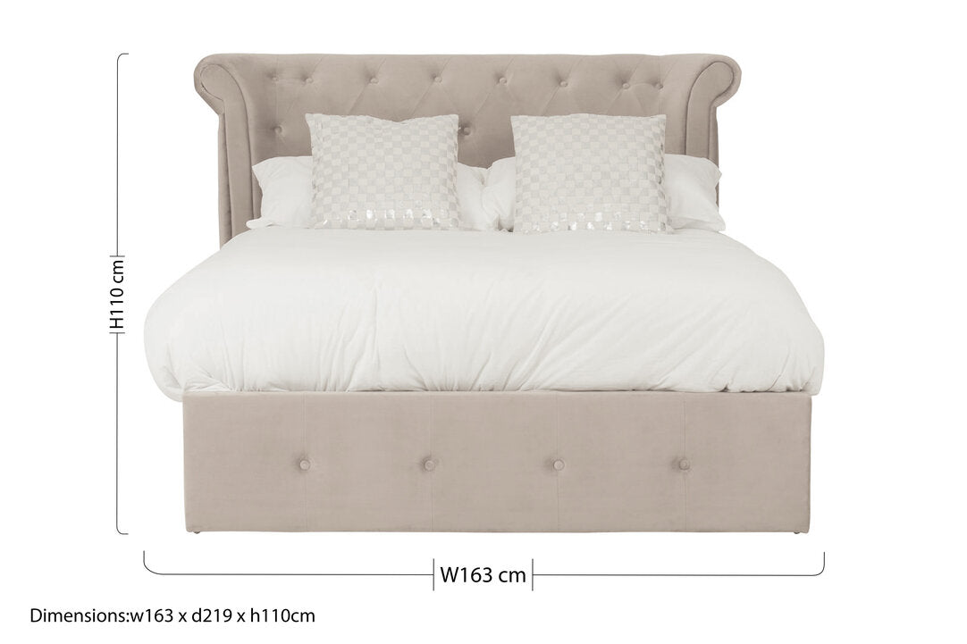 Bath Mink Velvet Ottoman Double Bed