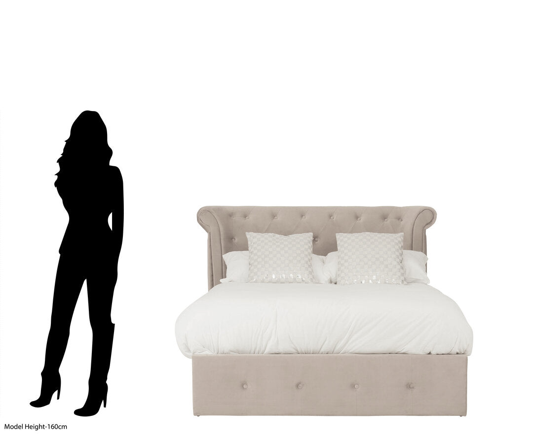 Bath Mink Velvet Ottoman Double Bed