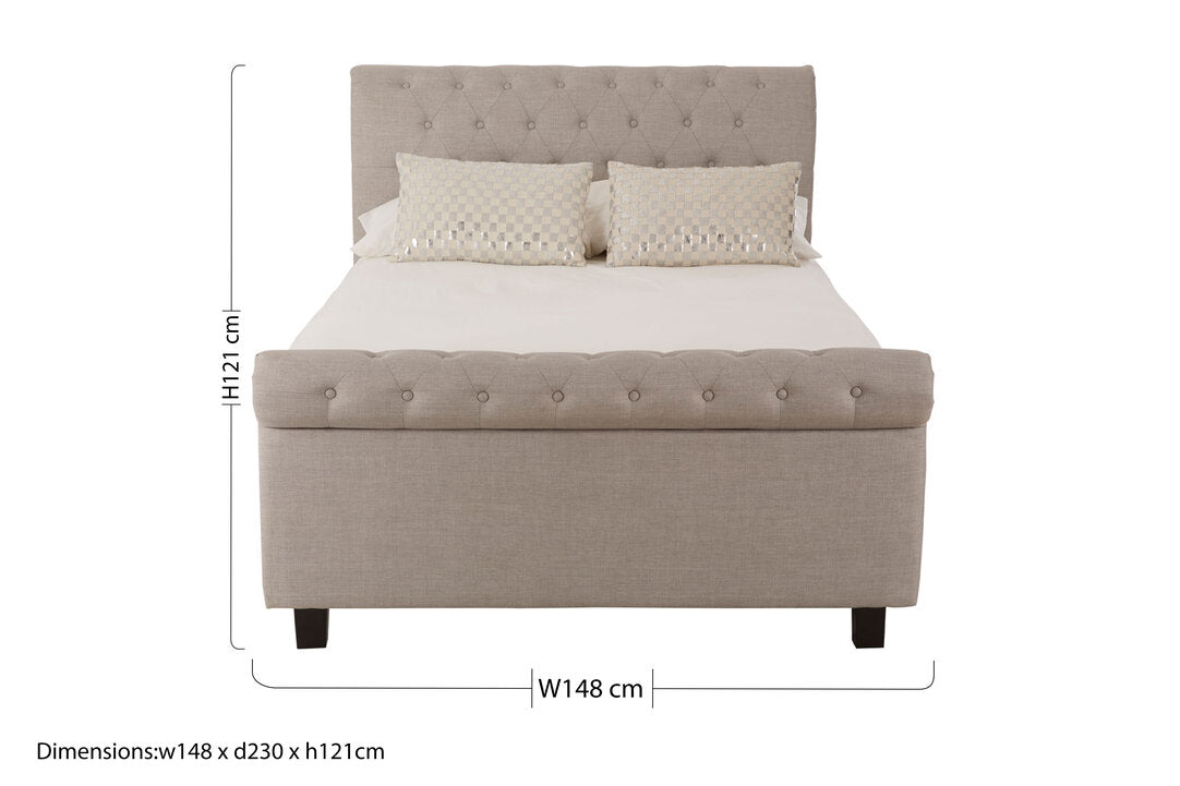 Norwich Light Grey Ottoman Double Bed