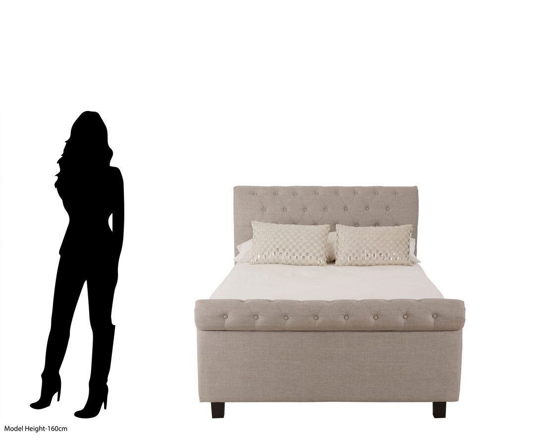 Norwich Light Grey Ottoman Double Bed