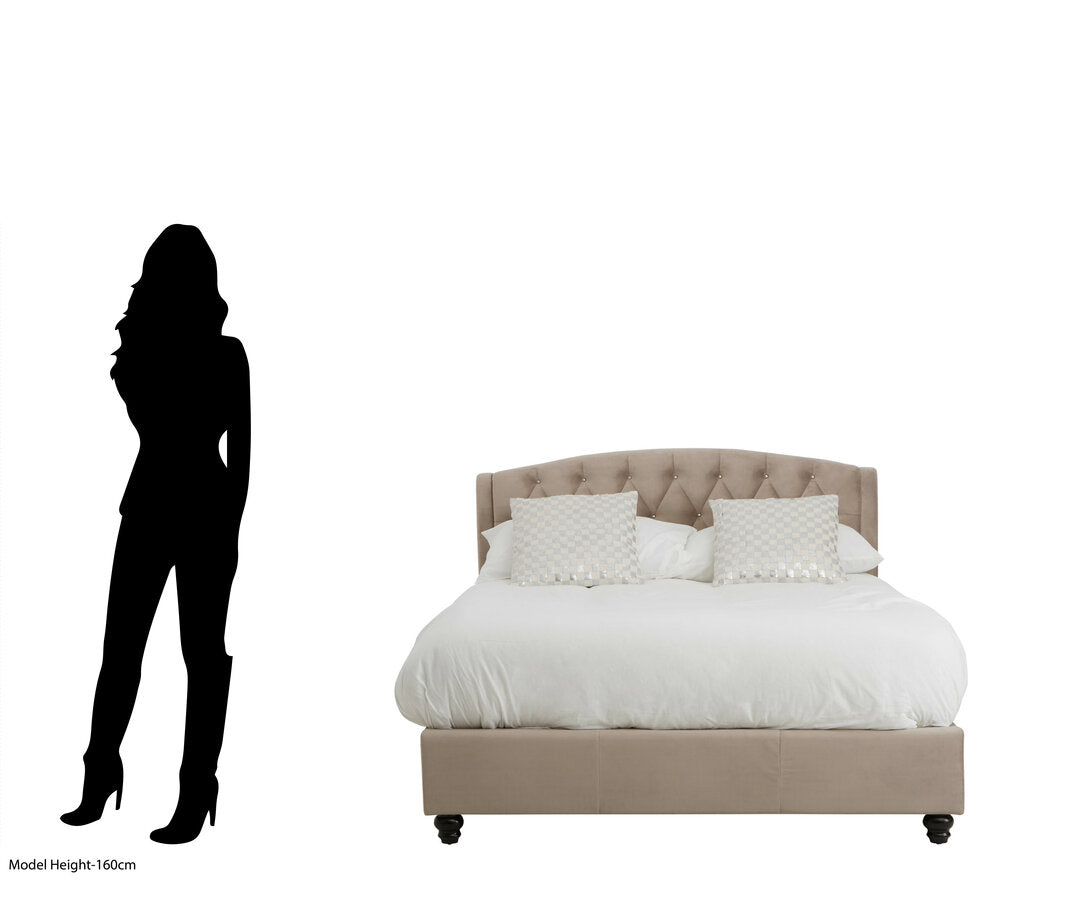 Lincoln Mink Brushed Velvet Double Bed