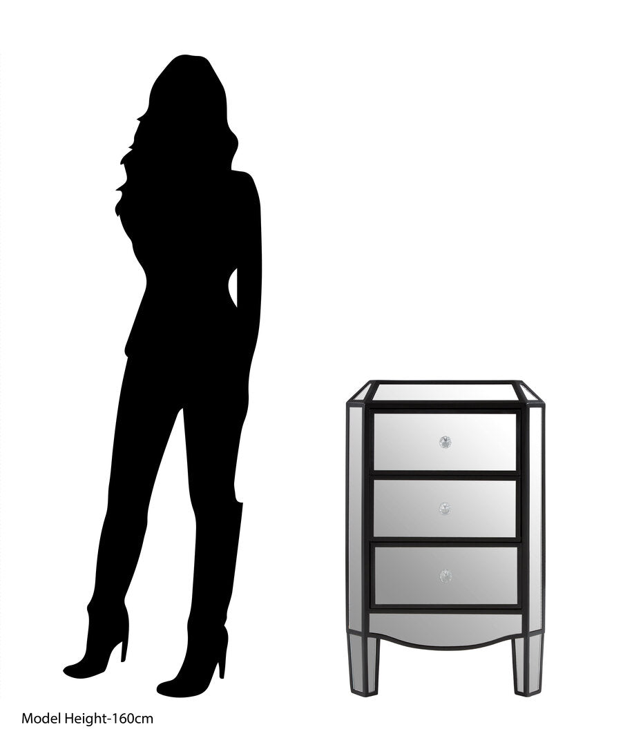 Milan 3 Drawer Mirrored Chest