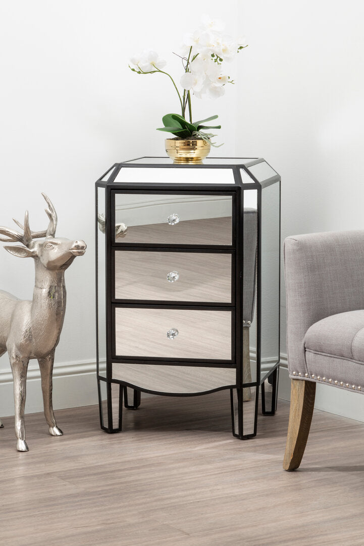 Milan 3 Drawer Mirrored Chest