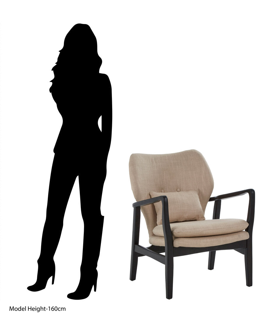 Richmond Beige Chair With Black Wooden Frame