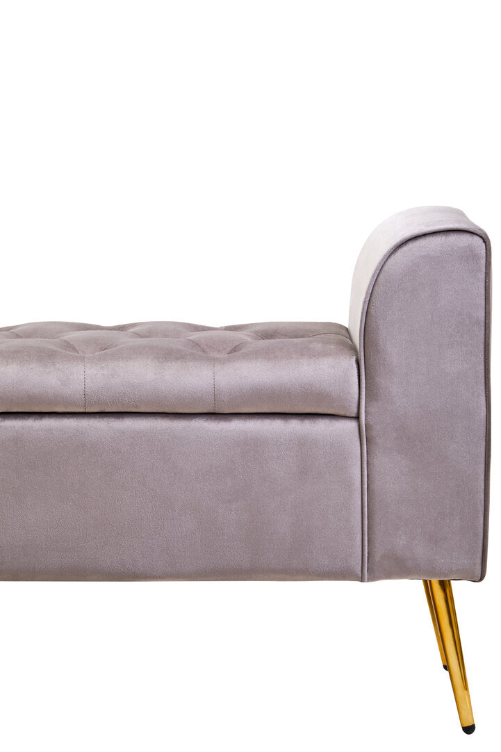 Regent Mink Velvet Ottoman Storage Bench