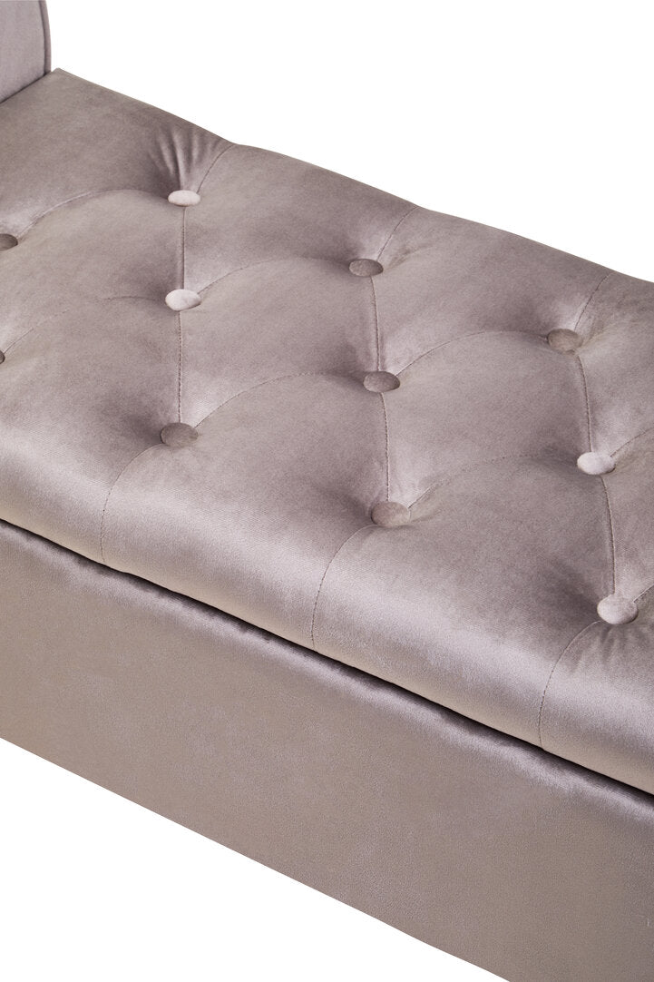 Regent Mink Velvet Ottoman Storage Bench