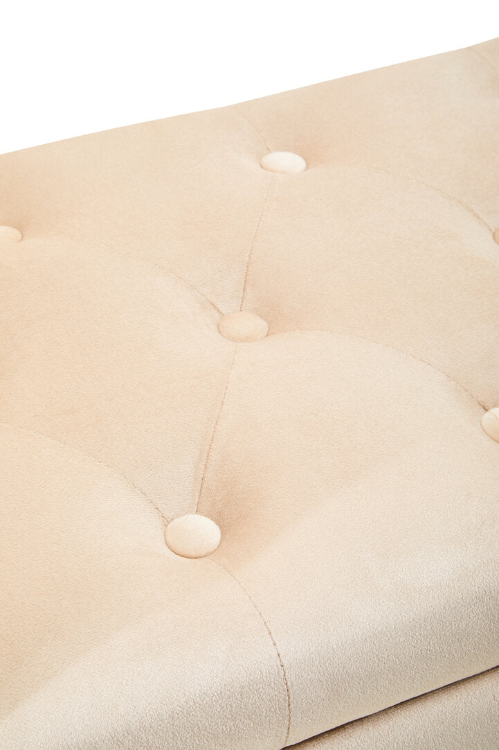 Regent Stone Velvet Ottoman Storage Bench