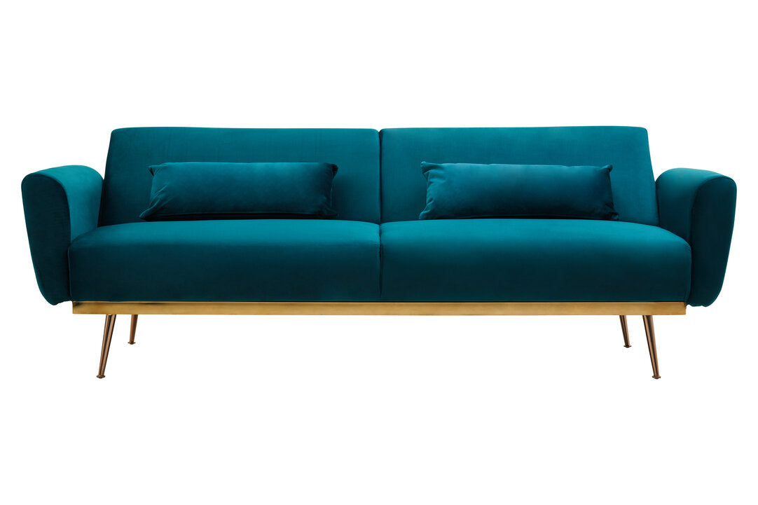 York Green Velvet Sofa Bed