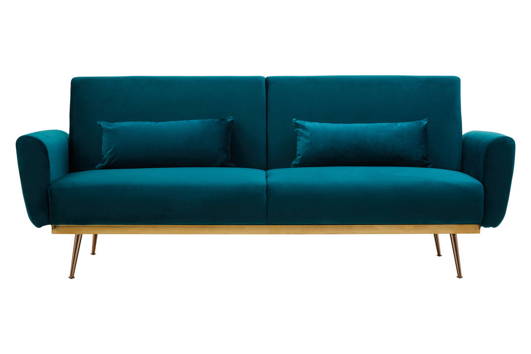 York Green Velvet Sofa Bed