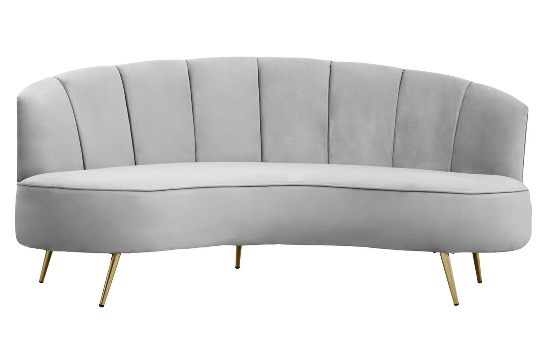 Savannah Three Seat Velvet Sofa Grey