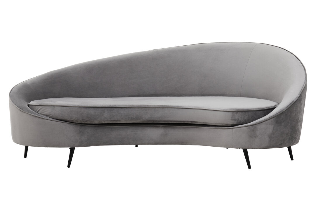 Brooklyn Three Seat Grey Velvet Sofa