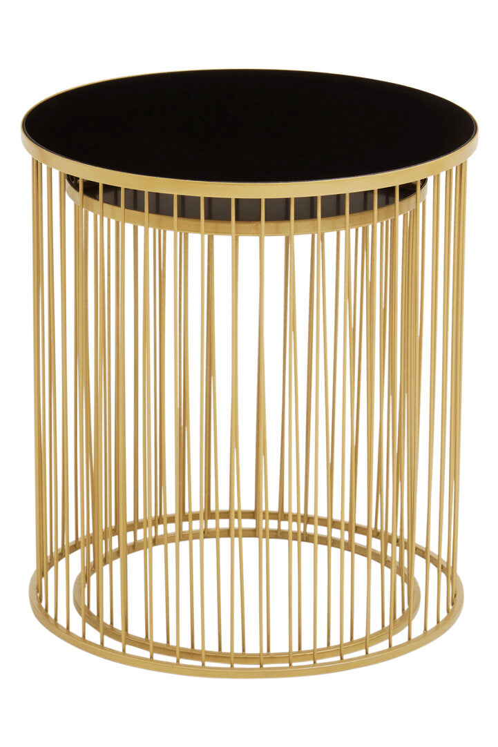 Notting Set Of Two Black And Gold Side Tables