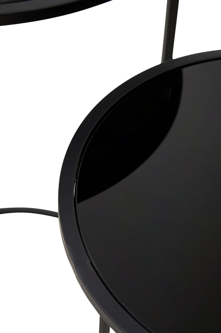 Notting Set Of Two Round Black Plant Stands