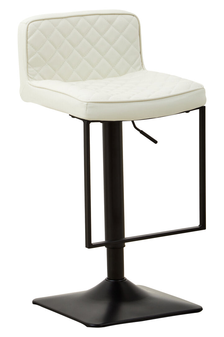 Balmoral White Leather Effect and Black Base Bar chair