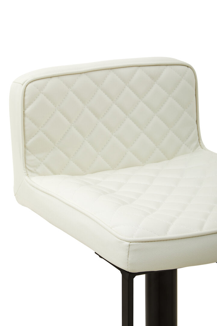 Balmoral White Leather Effect and Black Base Bar chair
