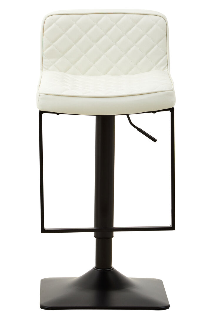 Balmoral White Leather Effect and Black Base Bar chair