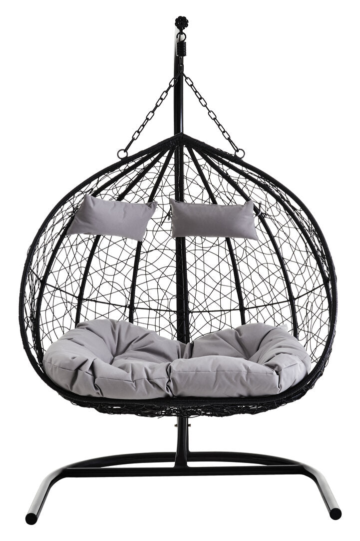 Bristol Black Rattan Effect Double Hanging Chair