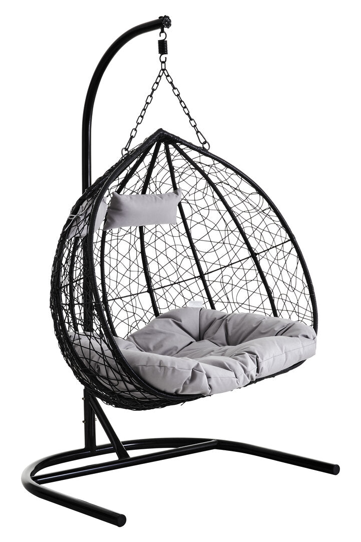 Bristol Black Rattan Effect Double Hanging Chair