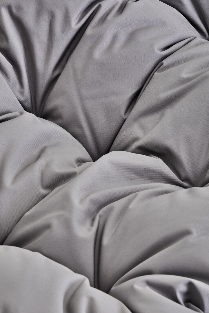 Bristol Black Rattan Effect Double Hanging Chair With Grey Cushions