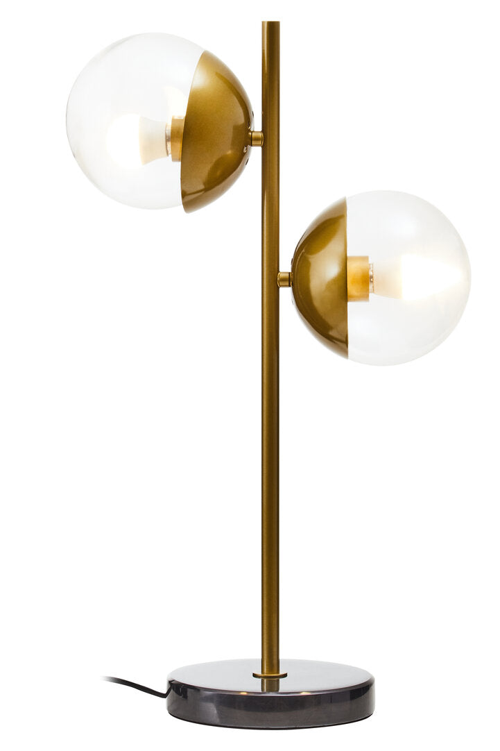 Siena Two Light Gold and Black Marble Table Lamp