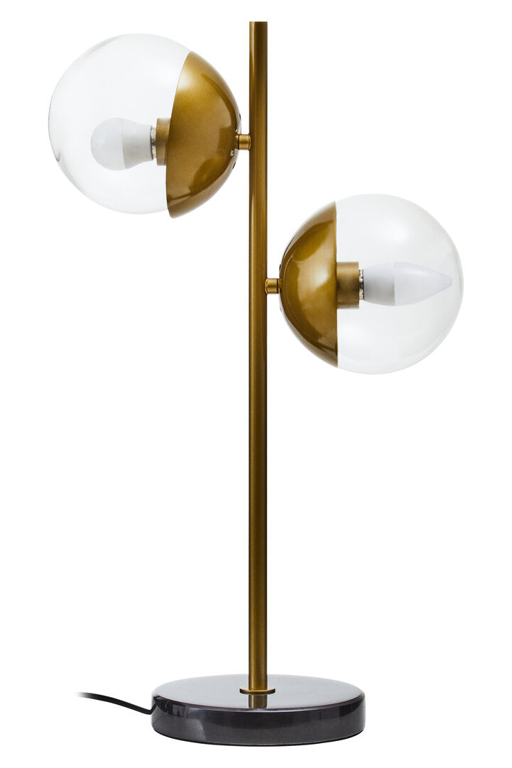Siena Two Light Gold and Black Marble Table Lamp