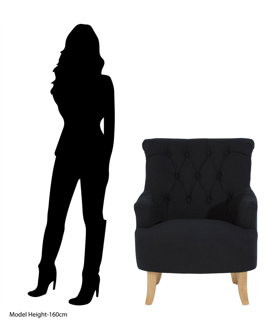 Granada Black Cotton Armchair