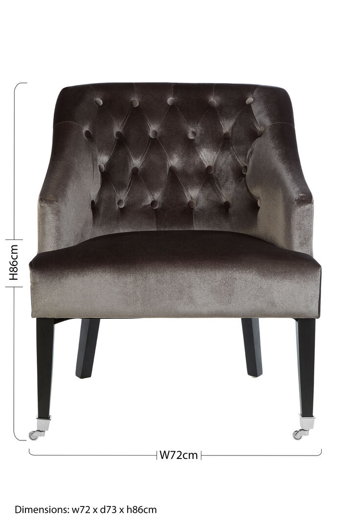 Aurora Grey Velvet Chair