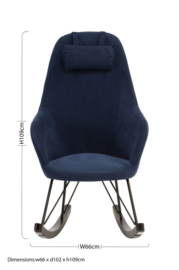 Penzance Blue Fabric Rocking Chair