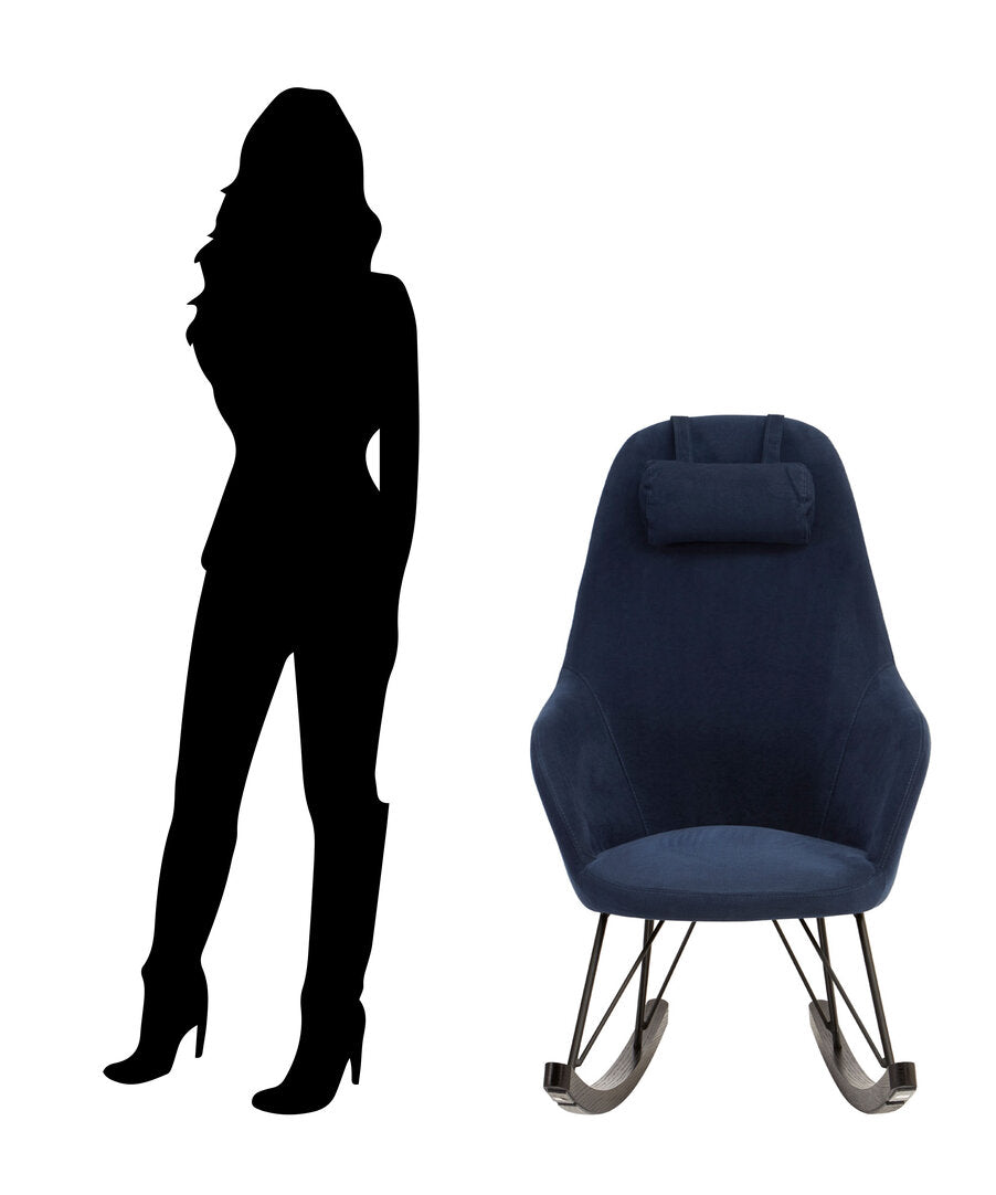 Penzance Blue Fabric Rocking Chair