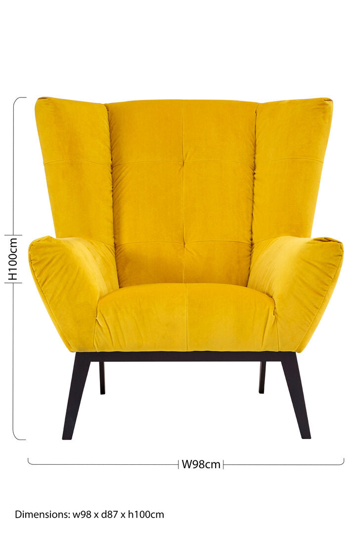 Belgravia Yellow Fabric Armchair