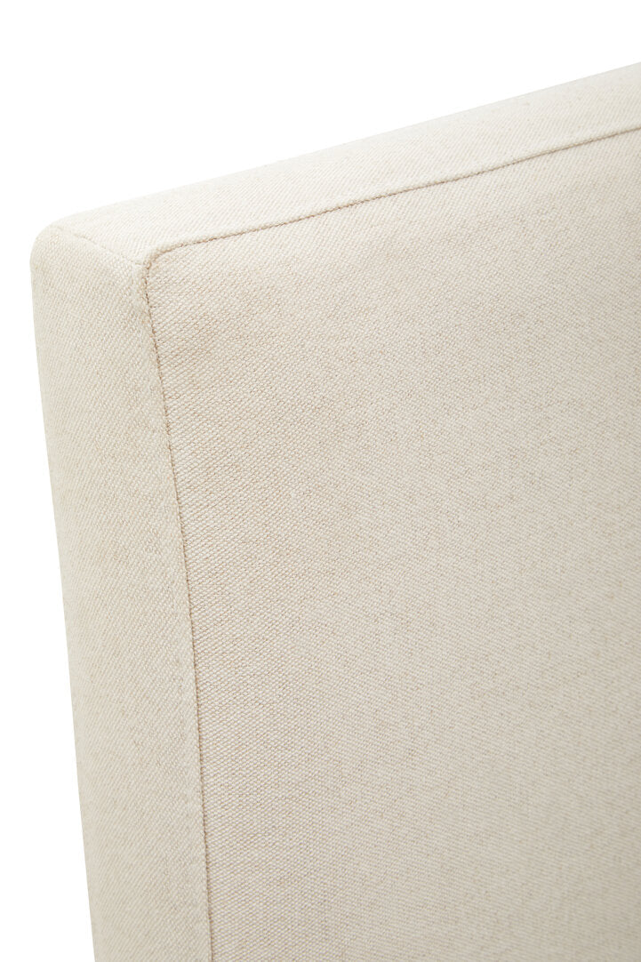 Cannes Linen Dining Chair with Oak Wood Whitewash Finish